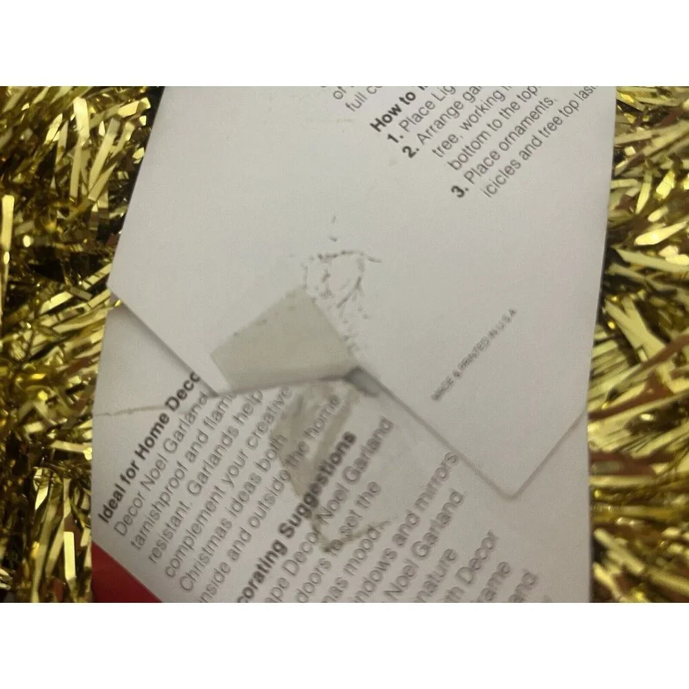 Vintage Lush & Heavy Christmas Tree Garland Tinsel Gold 3